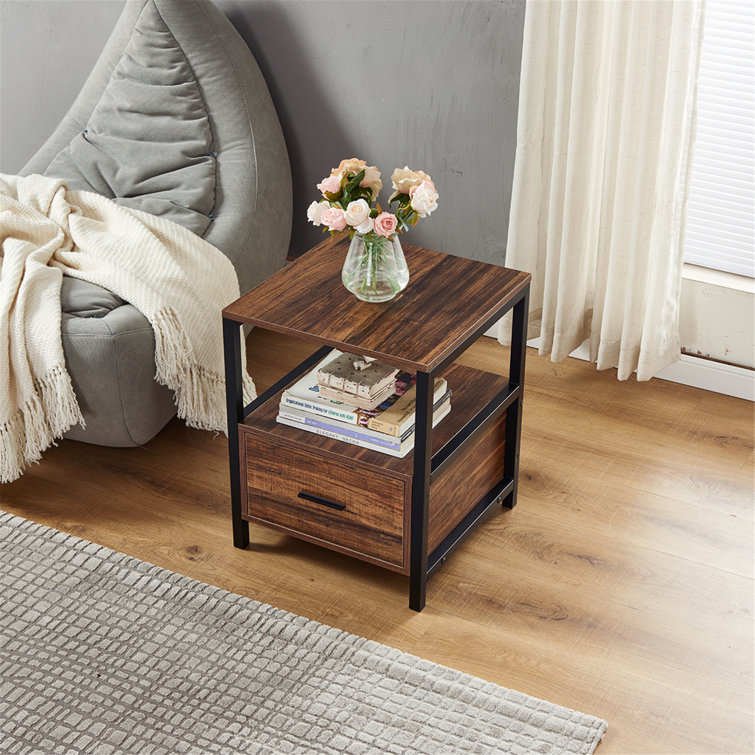 17 Stories Steel Nightstand Wayfair